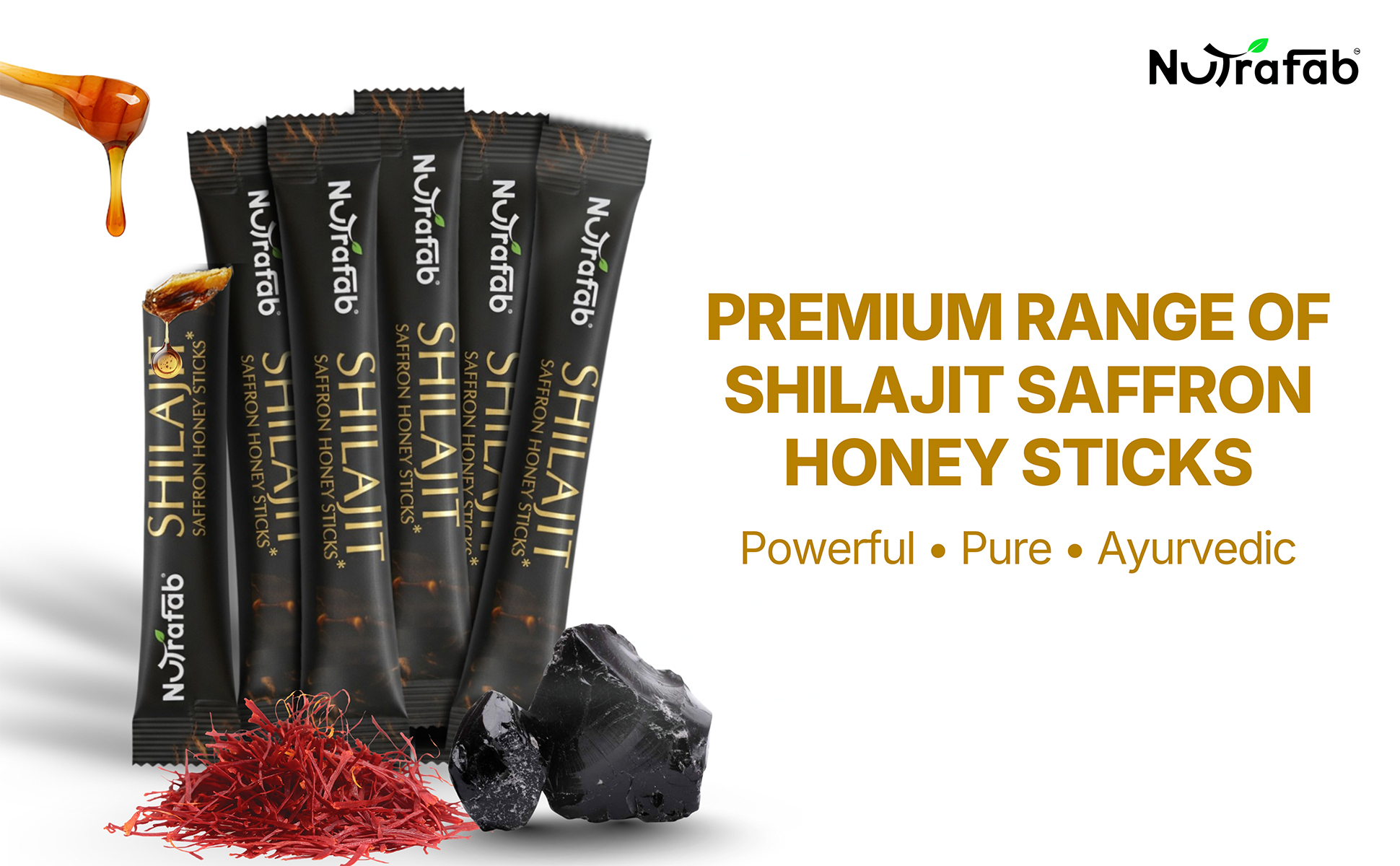 Premium Honey Sticks Saffron Shilajit