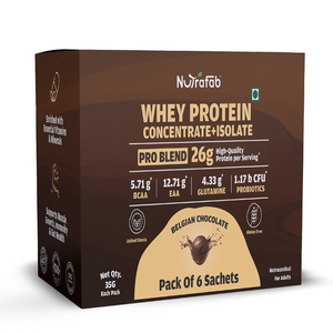 Nutrafab Whey Protein Pro Blend Sachets (Concentrate + Isolate) - Belgian Chocolate Flavour