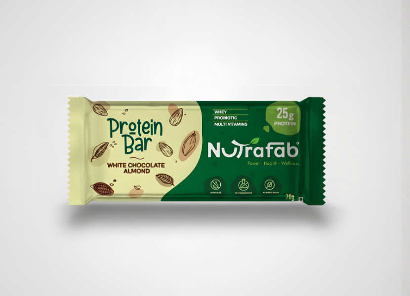 Nutrafab White Chocolate Almond Protein Bar – Creamy Indulgence, Powerful Nutrition