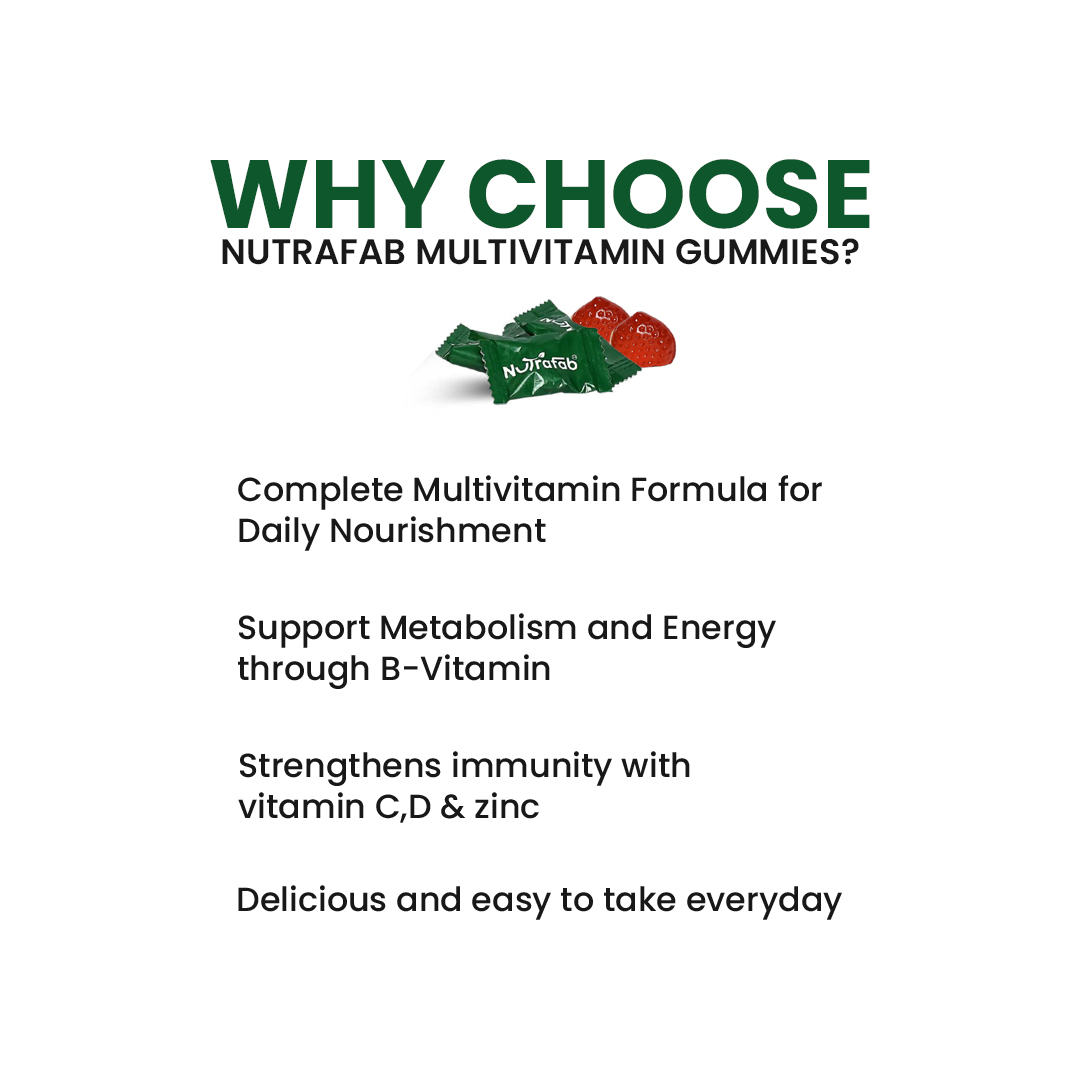 Nutrafab Multivitamin Health Gummies for Adults – Daily Nutrition Made Delicious