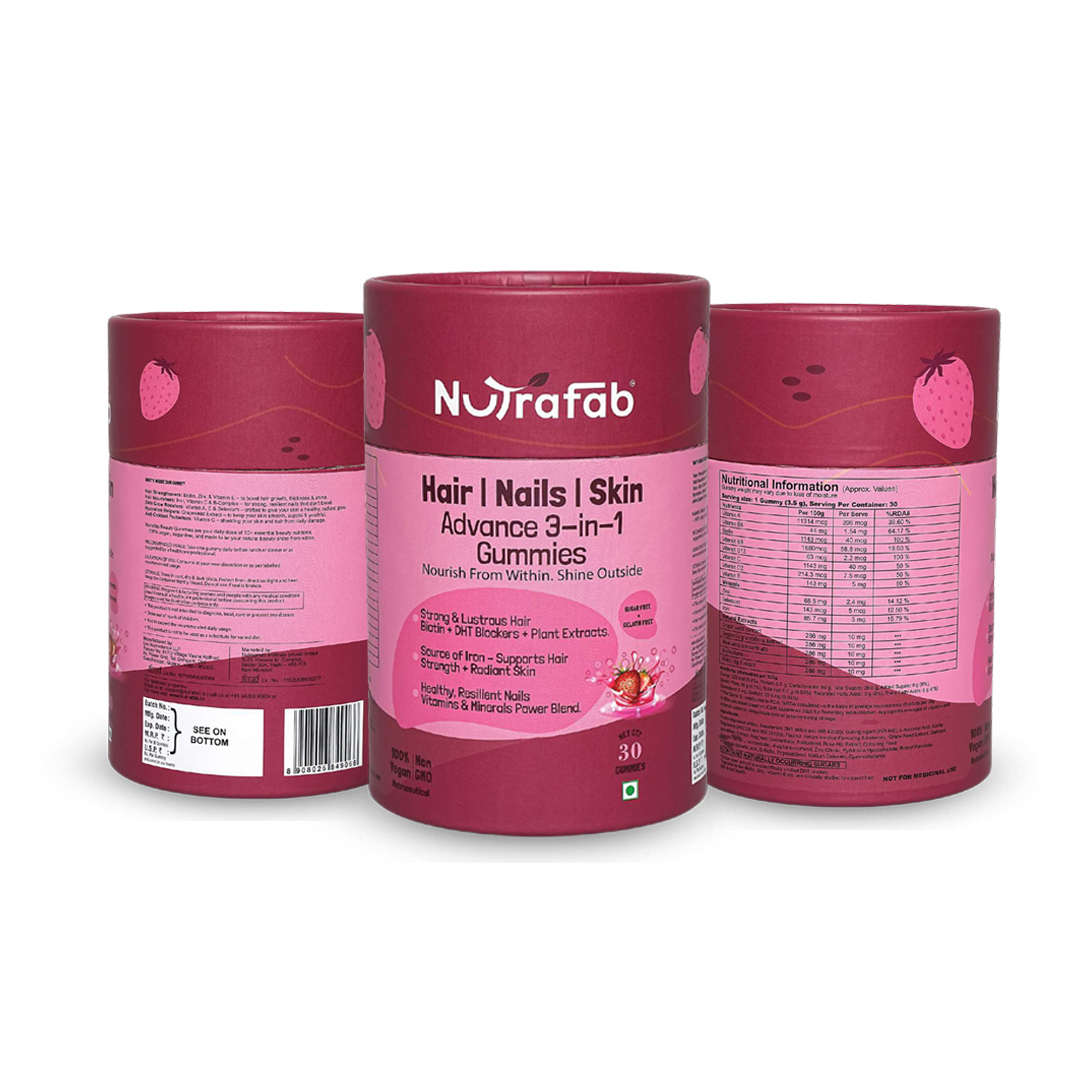 Nutrafab Hair | Nails | Skin Advance 3-in-1 Gummies – Beauty Nutrition Made Easy