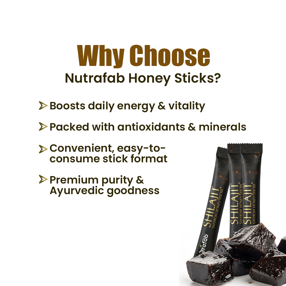 NutraFab Shilajit Saffron Honey Sticks