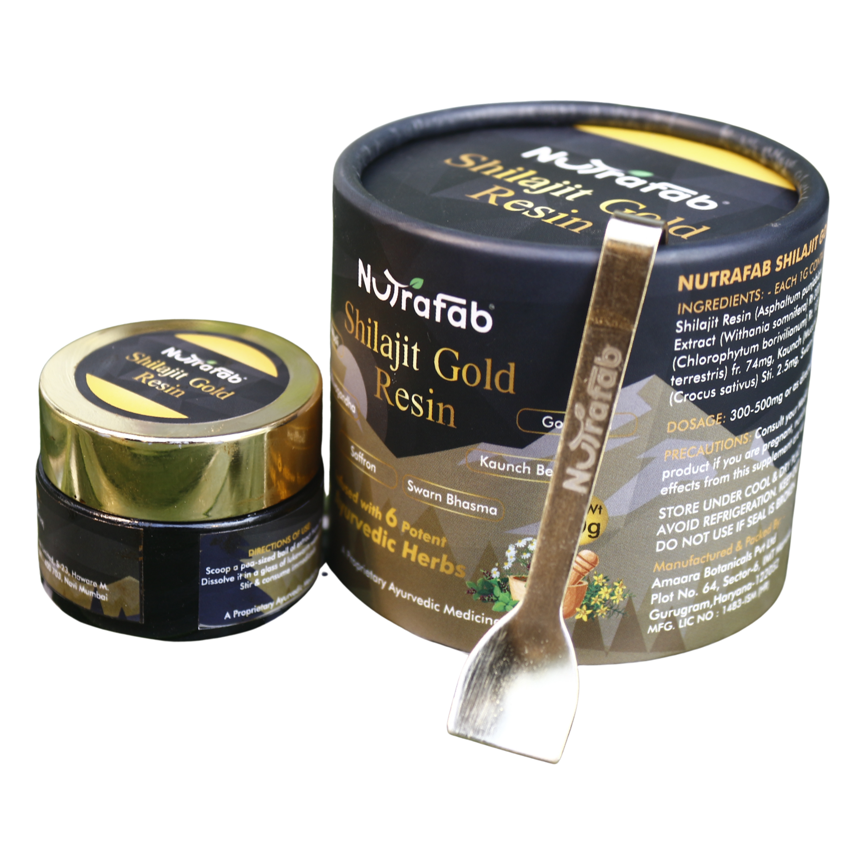 NutraFab Shilajit Gold Resin – Premium Himalayan Strength + 6 Potent Ayurvedic Herbs