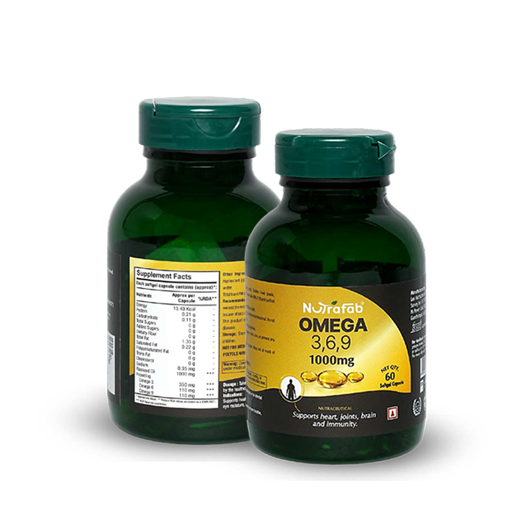 Nutrafab Omega 3-6-9 Softgel Capsules – Complete Essential Fatty Acid Support