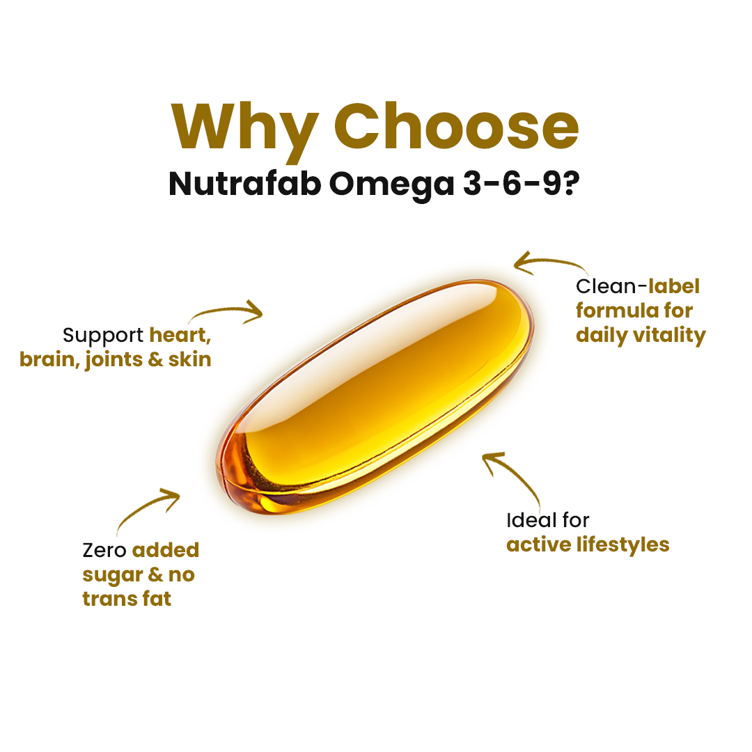 Nutrafab Omega 3-6-9 Softgel Capsules – Complete Essential Fatty Acid Support