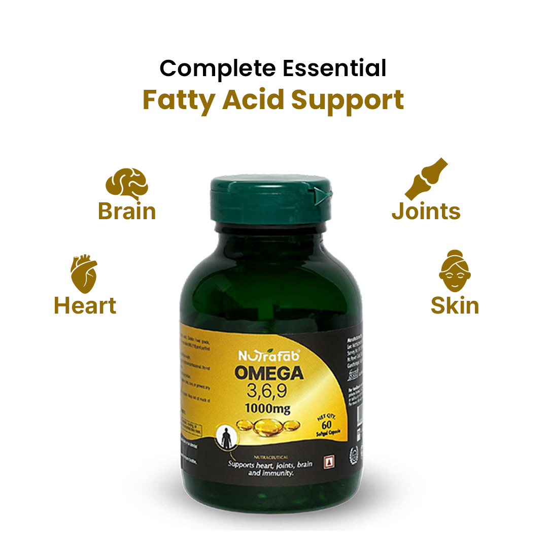 Nutrafab Omega 3-6-9 Softgel Capsules – Complete Essential Fatty Acid Support