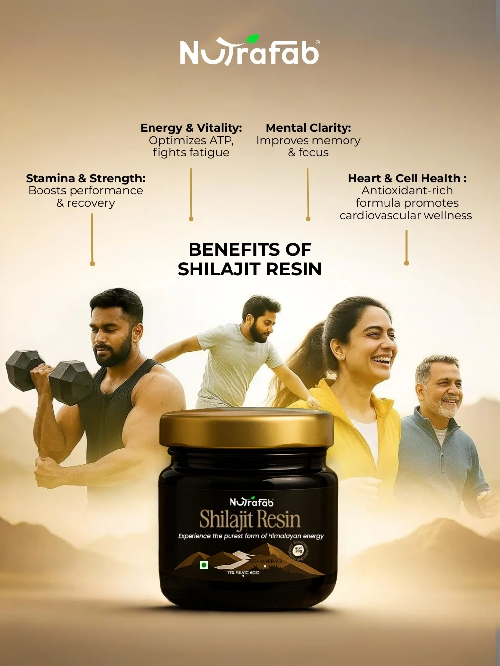 Nutrafab Pure Himalayan Shilajit – Power, Performance & Vitality (Alternate)