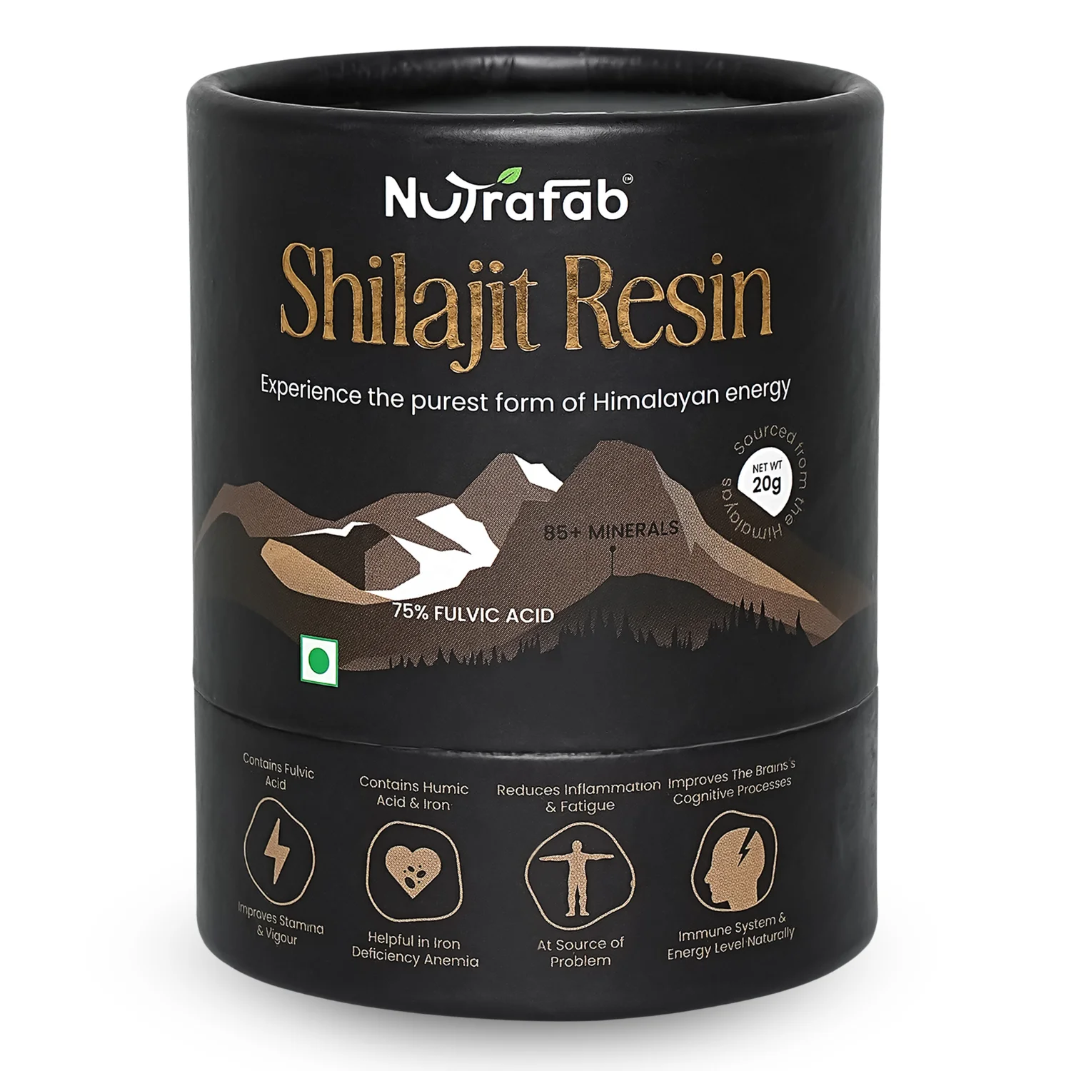 Nutrafab Pure Himalayan Shilajit – Power, Performance & Vitality