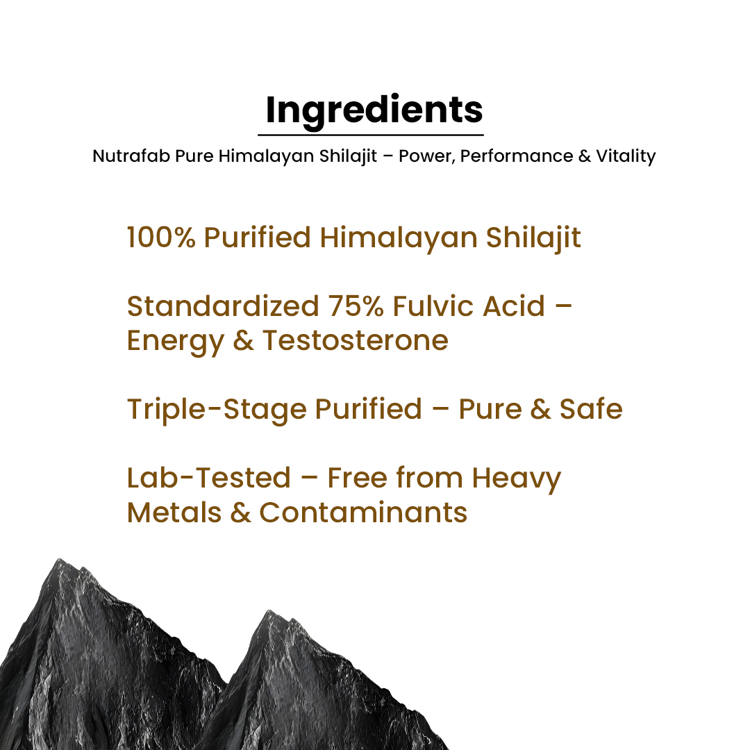 Nutrafab Pure Himalayan Shilajit – Power, Performance & Vitality